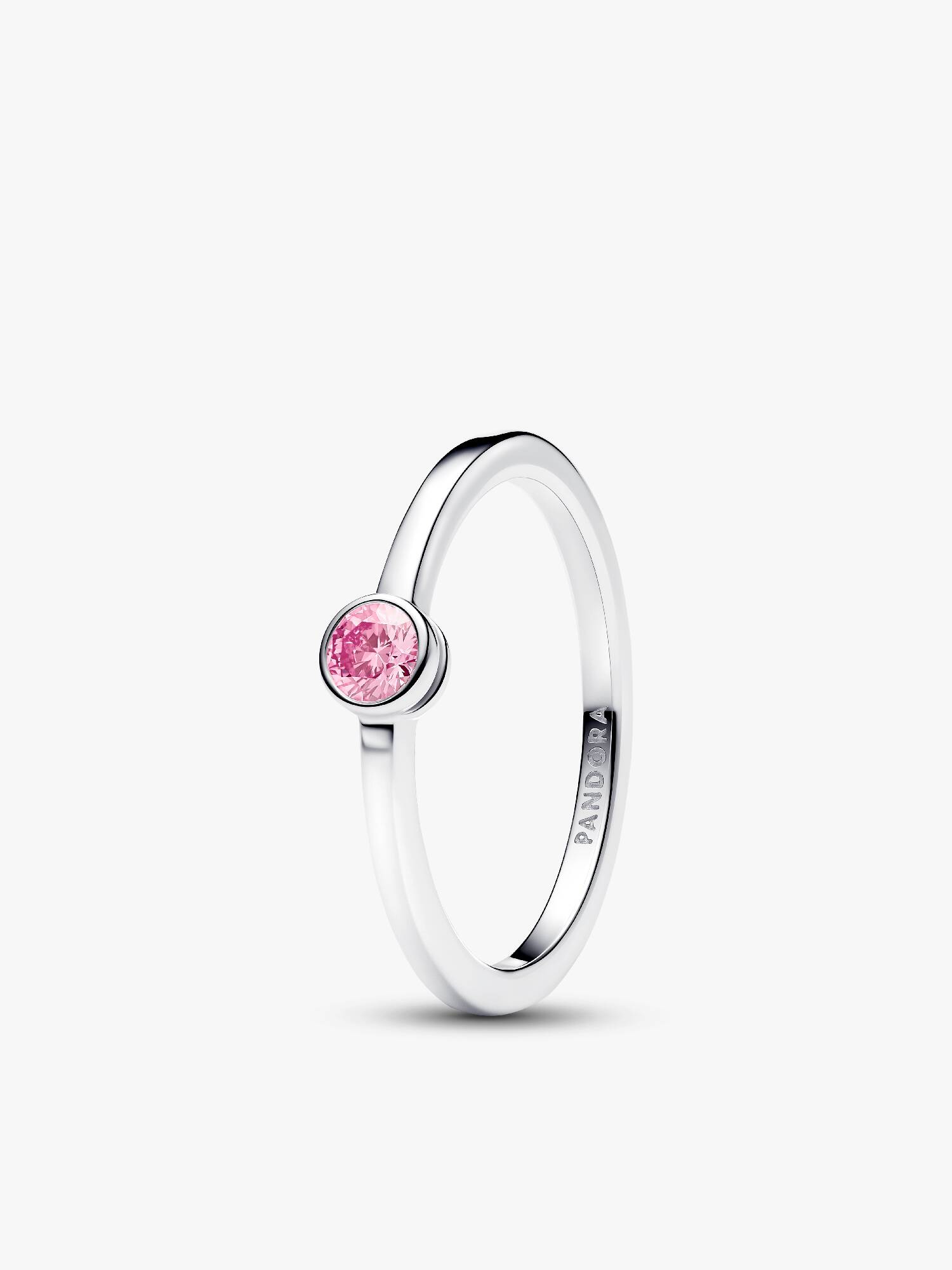 Pandora Era Bezel Sterling Silver Pink Lab-grown Diamond Ring