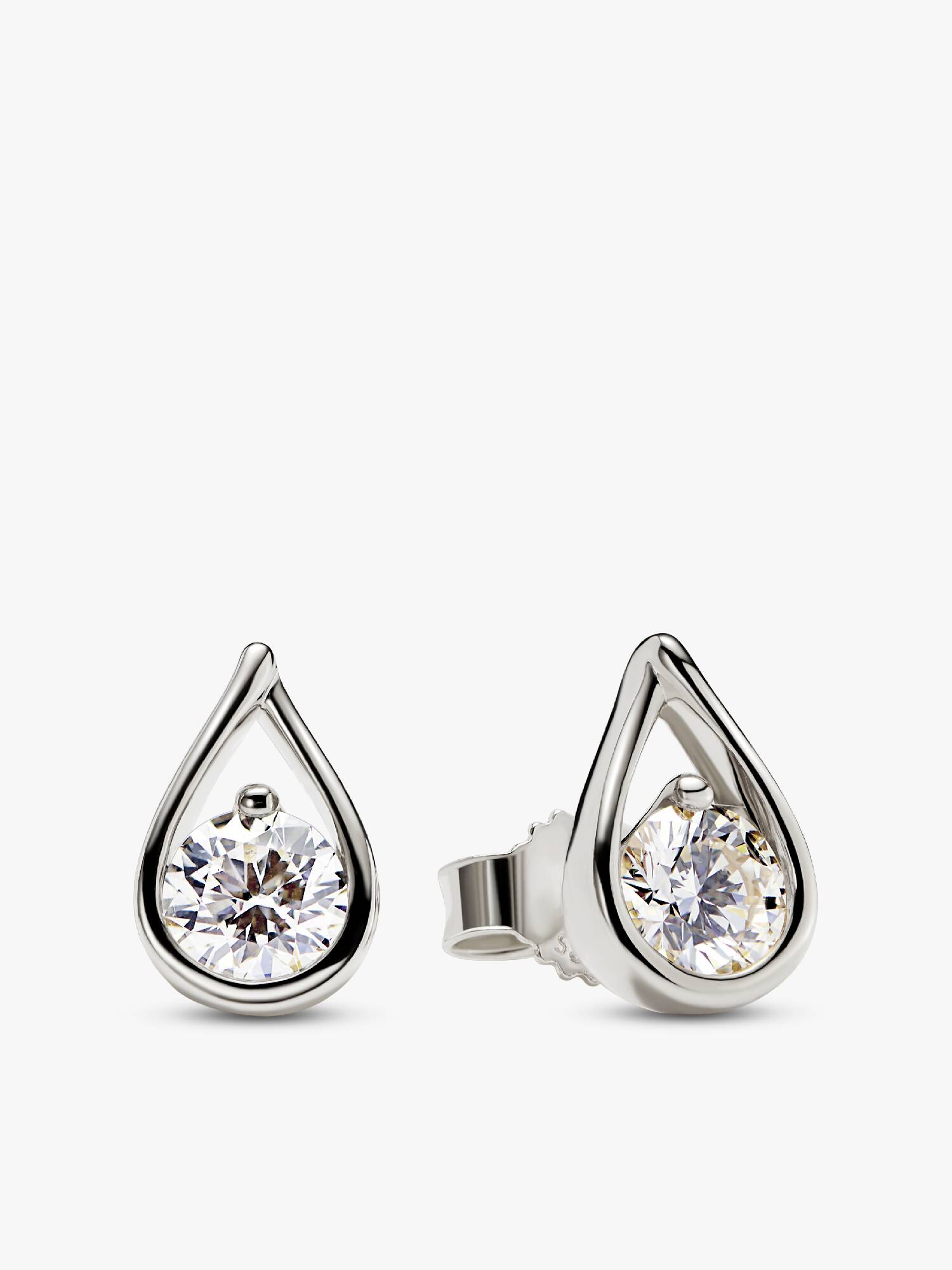 Pandora Infinite 14K White Gold Lab-grown Diamond Earrings