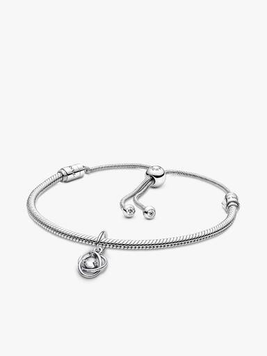 April Eternity Circle Dangle Charm Bracelet Set