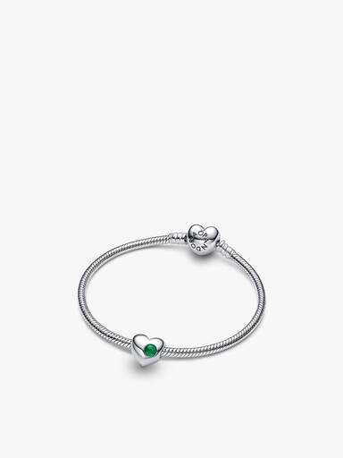 Engravable May Heart Bracelet and Charm Gift Set
