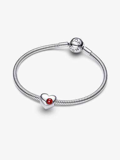 Engravable January Birthstone Heart Charm