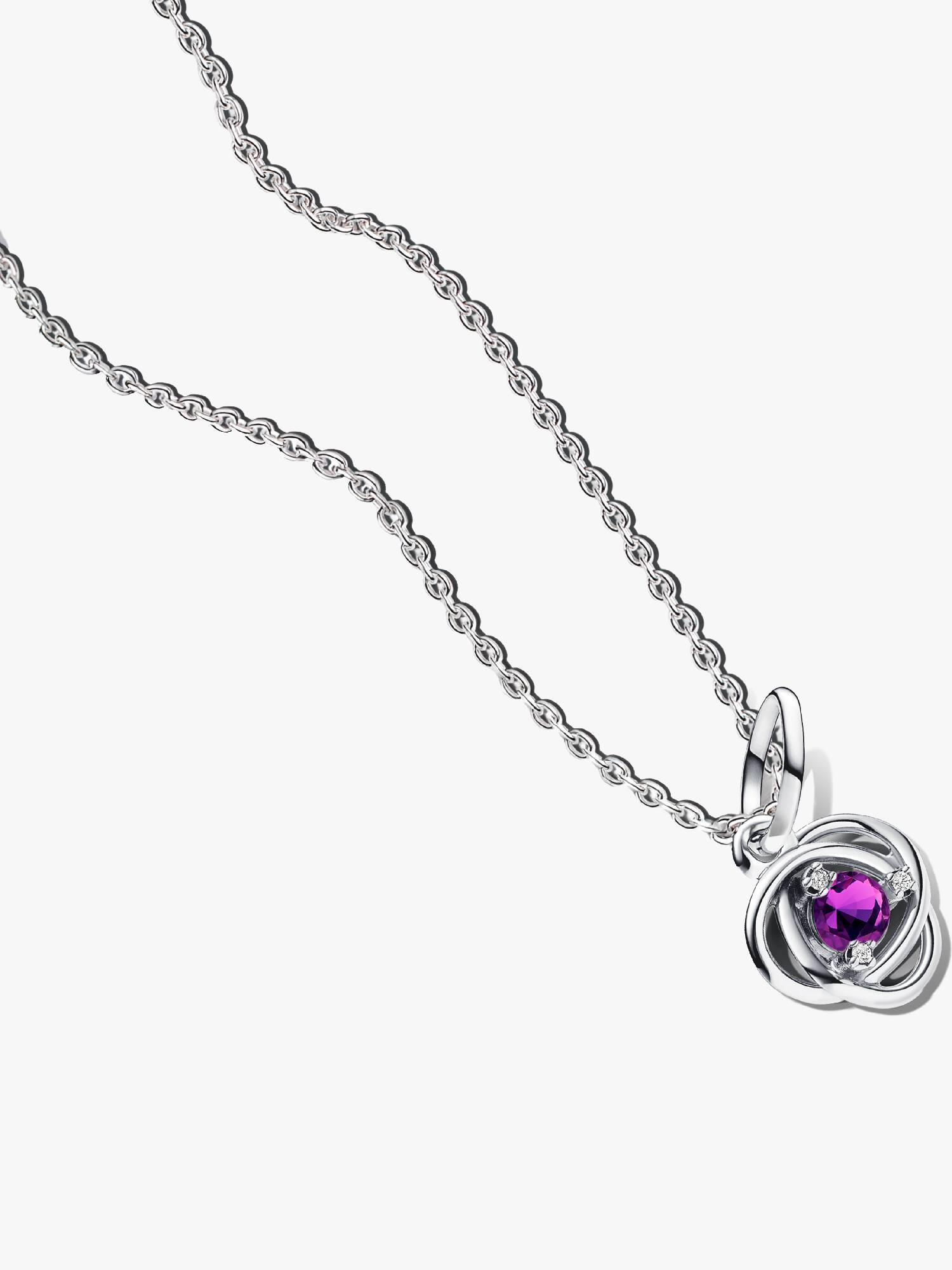 February Braided Birthstone Dangle Necklace Set