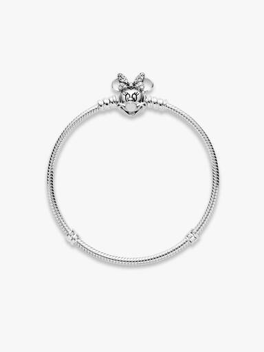 Disney Pandora Moments Pavé Minnie Mouse Clasp Snake Chain Bracelet