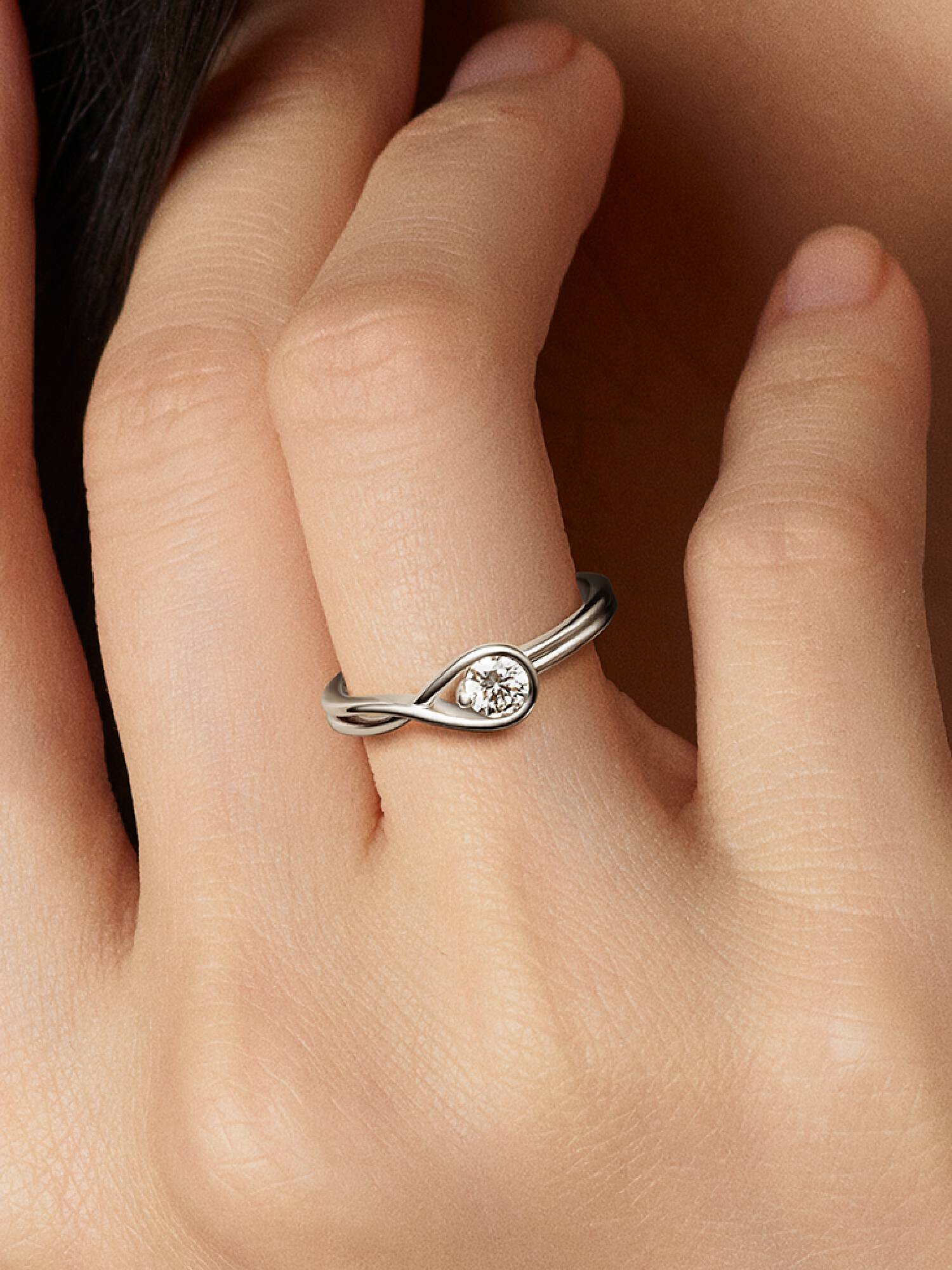 Pandora Infinite 14k White Gold Lab-grown Diamond Ring