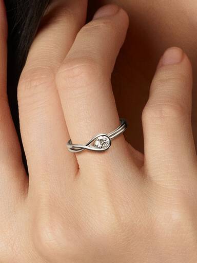 Pandora Infinite 14k White Gold Lab-grown Diamond Ring