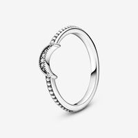 Crescent Moon Beaded Ring | Pandora UK