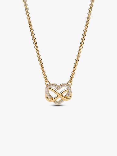 Sparkling Infinity Heart Collier Necklace