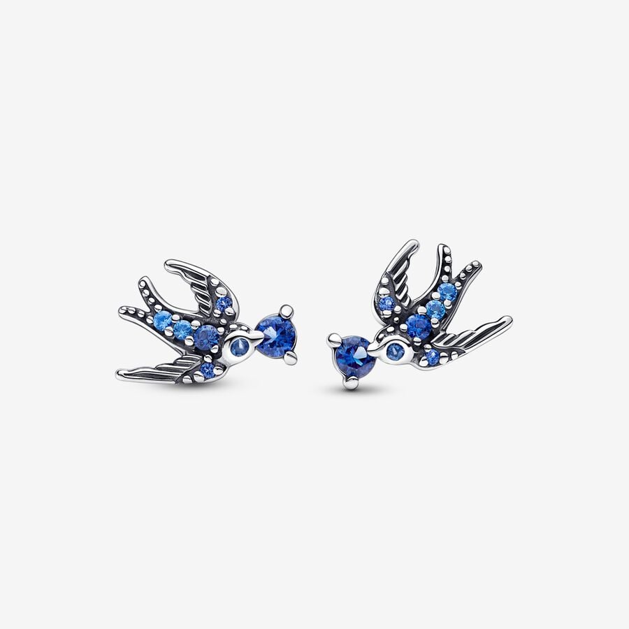 Sparkling Swallow Stud Earrings image number 0