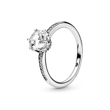 Clear Sparkling Crown Solitaire Ring