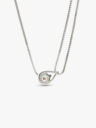 Pandora Infinite 14k White Gold Lab-grown Diamond Double Chain Collier Necklace