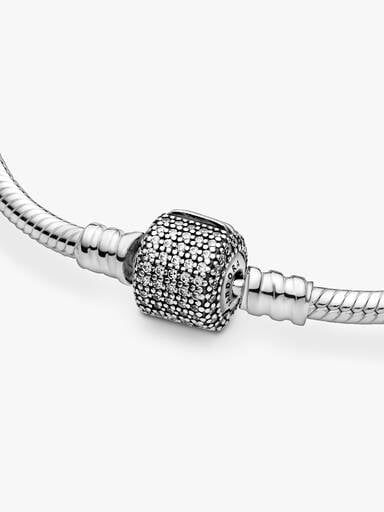 Pandora Moments Sparkling Pavé Clasp Snake Chain Bracelet