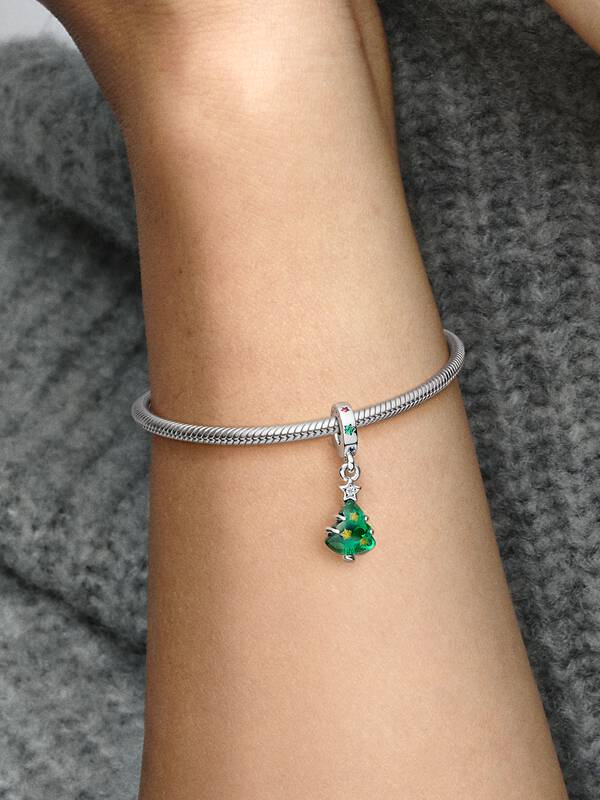 Sparkling Christmas Tree Dangle Charm | Pendant | Sterling silver ...
