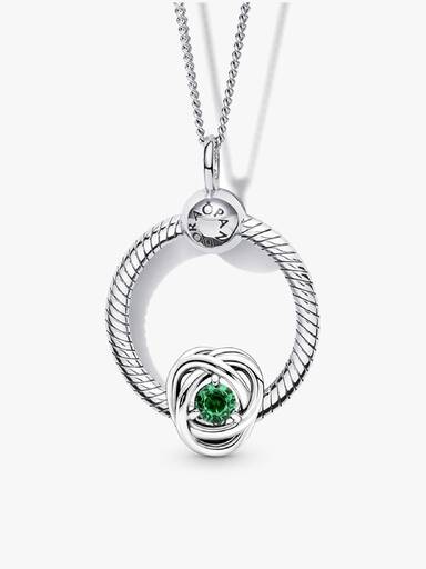May Birthstone Eternity Circle O Pendant Set