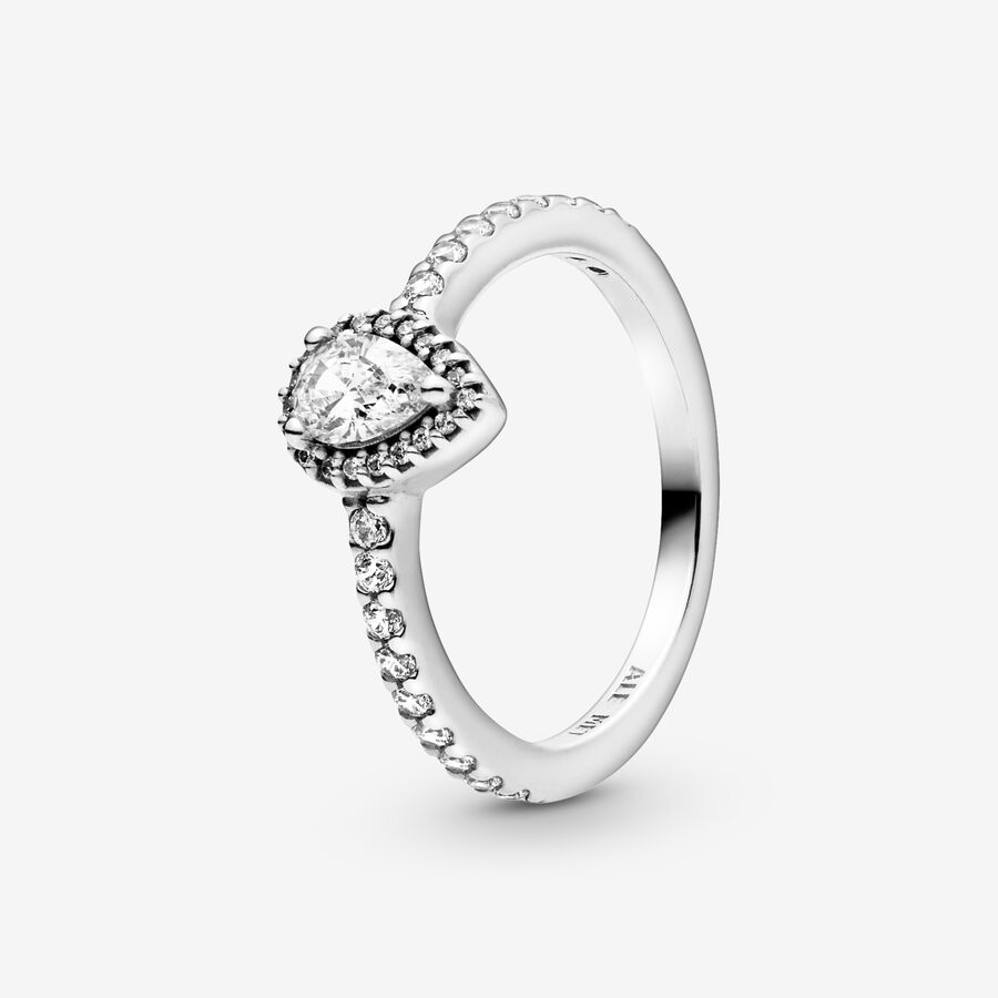 Classic Teardrop Halo Ring image number 0