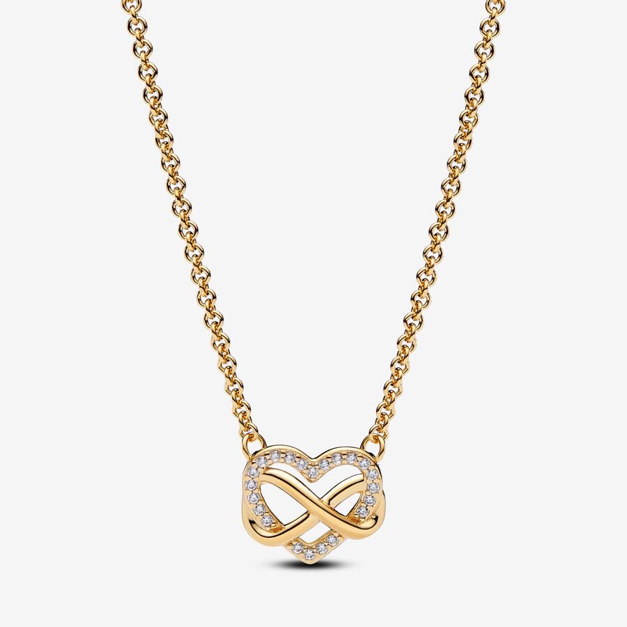 Sparkling Infinity Heart Collier Necklace image number 0