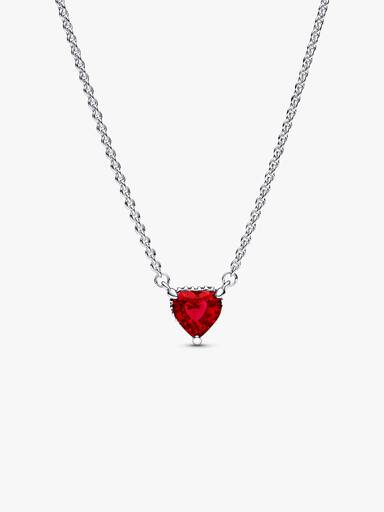 Sparkling Heart Halo Pendant Collier Necklace