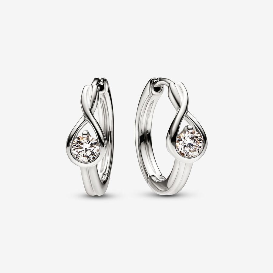 Pandora Brilliance Lab-created Diamond Hoop Earrings image number 0