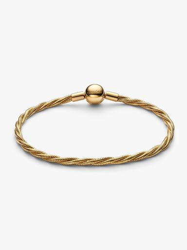 Round Pandora Clasp Twisted Snake Chain Bracelet