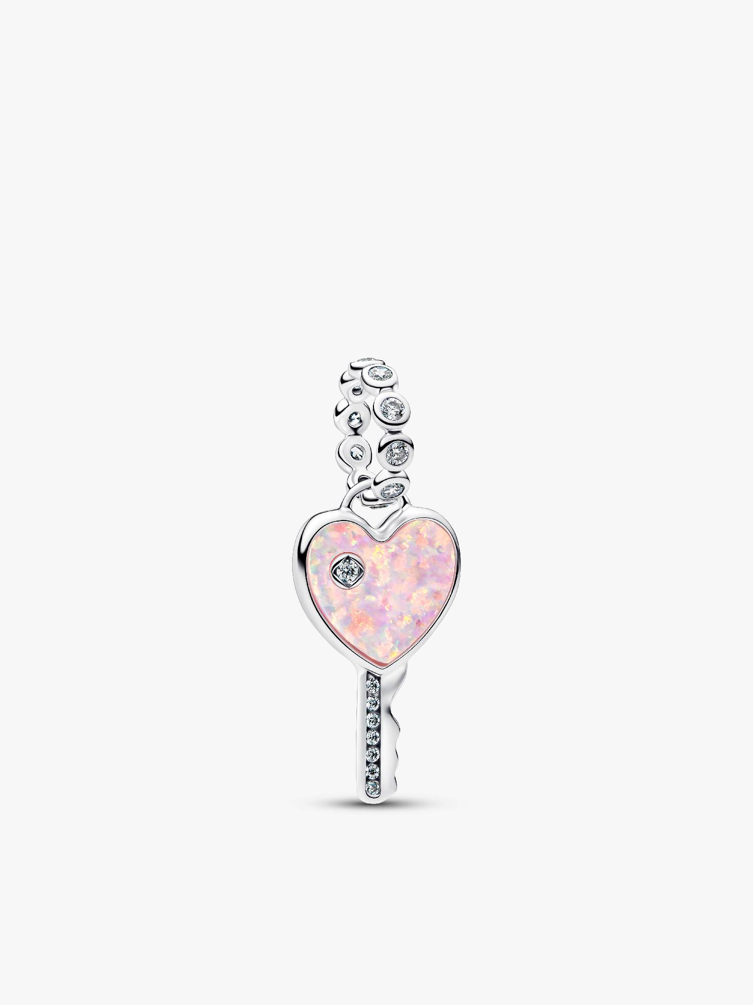Opalescent Heart Key Dangle Charm