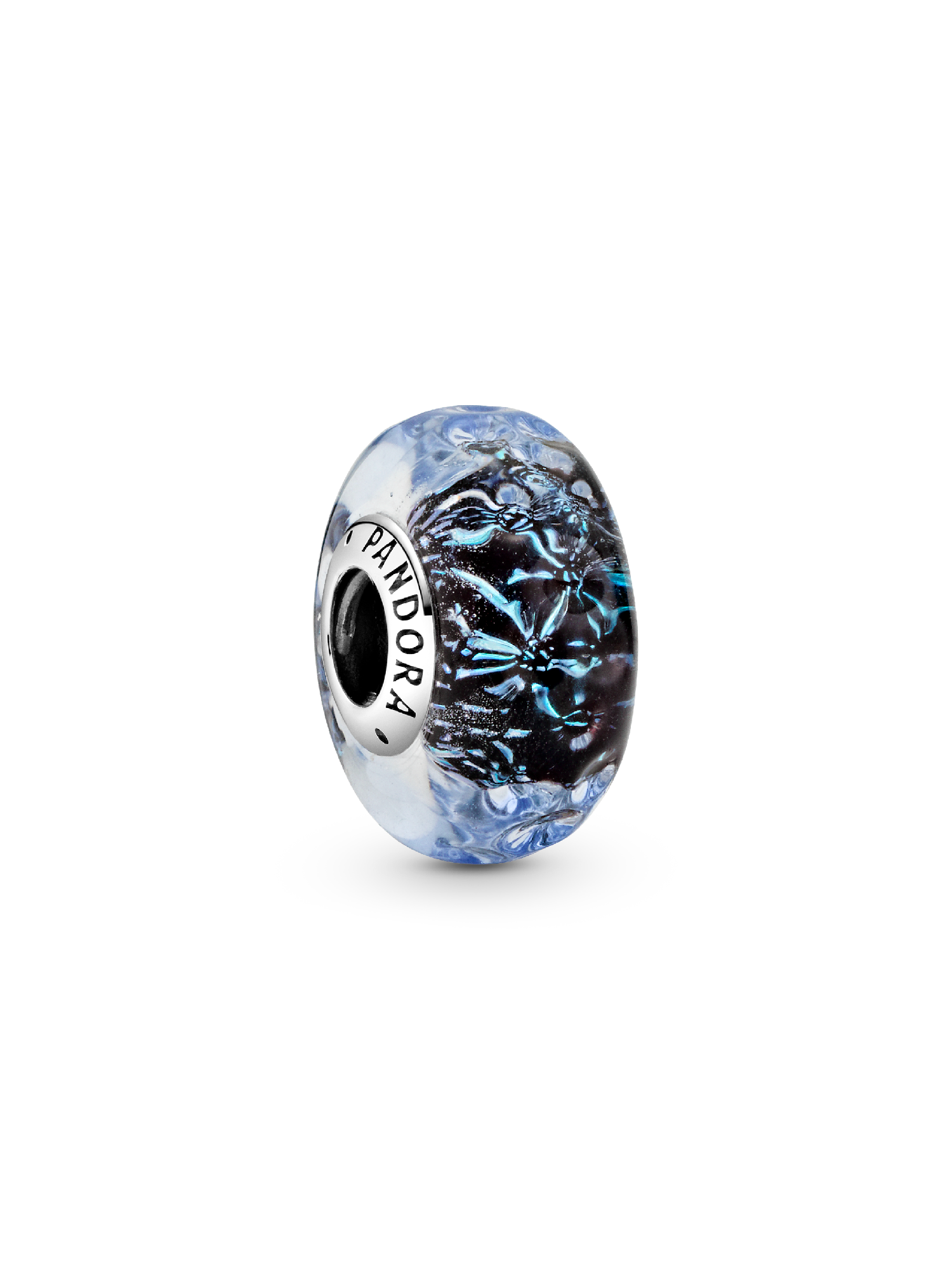 Wavy Dark Blue Murano Glass Ocean Charm