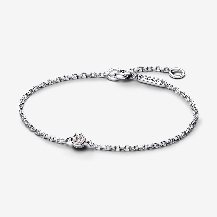 Pandora Era Bezel Sterling Silver Lab-grown Diamond Chain Bracelet image number 0