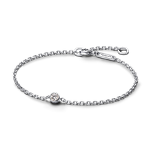 Pandora Era Bezel Sterling Silver Lab-grown Diamond Chain Bracelet