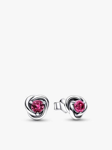 October Birthstone Eternity Circle O Pendant and Earrings Set