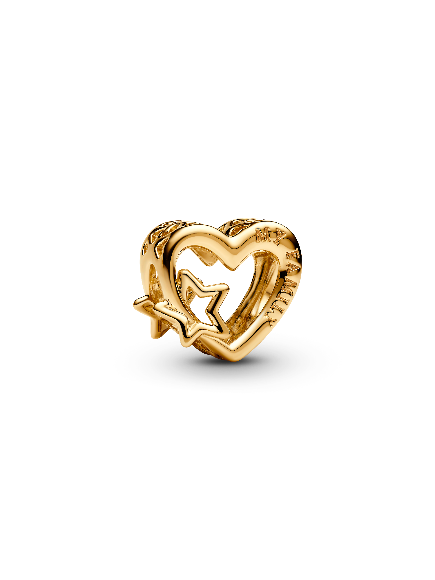 Openwork Family Heart & Star Charm