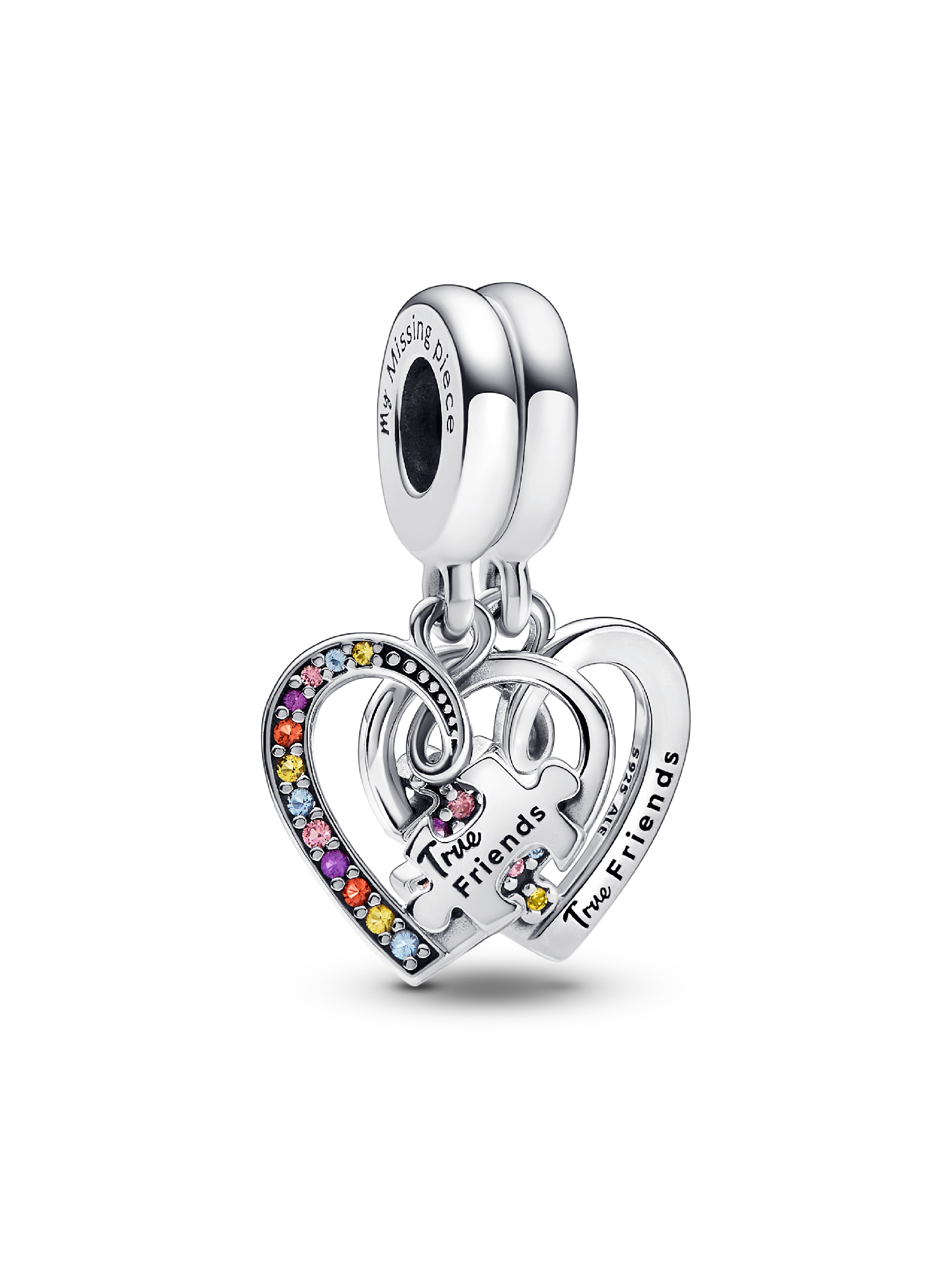 Puzzle Piece Hearts Splittable Friendship Dangle Charm