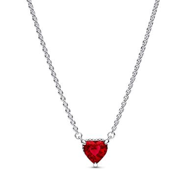Sparkling Heart Halo Pendant Collier Necklace