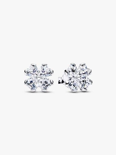 Sparkling Lucky Clover Stud Earrings