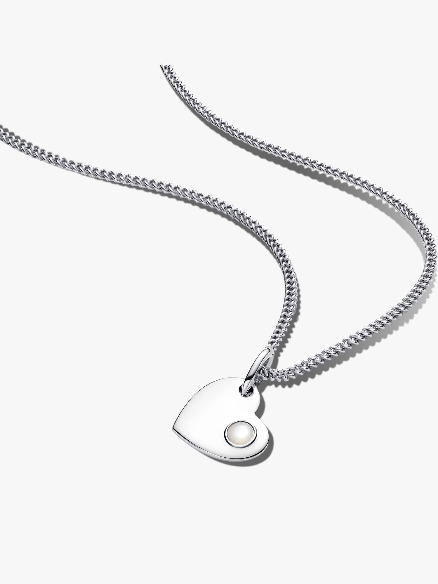 June Birthstone Heart Pendant Necklace