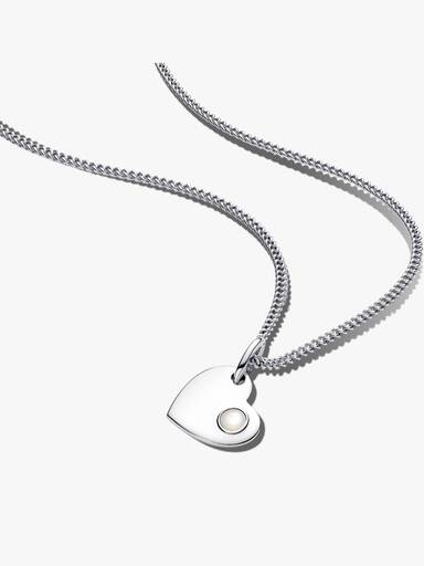 June Birthstone Heart Pendant Necklace