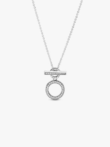 Double Hoop T-bar Necklace