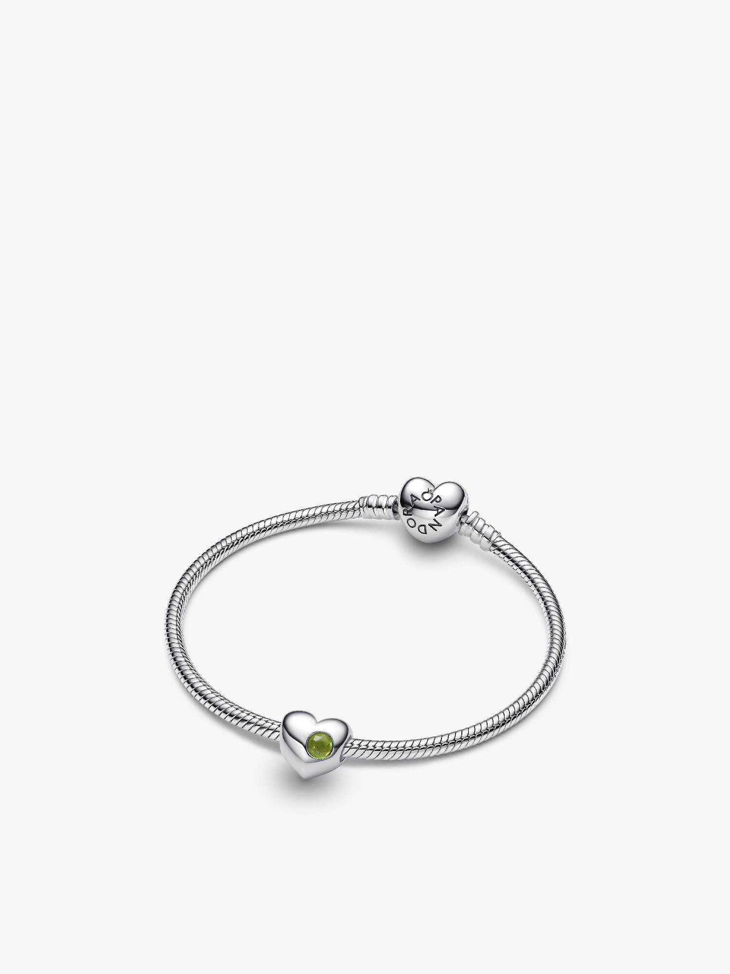 Engravable August Heart Bracelet and Charm Gift Set