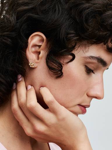 Sparkling Infinity Heart Stud Earrings