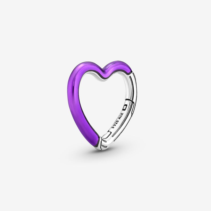 Pandora ME Bright Purple Styling Heart Connector image number 0