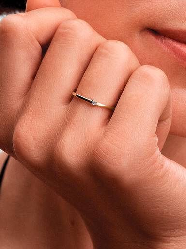 Pandora Era 14k Gold Lab-grown Diamond Single Stone Ring