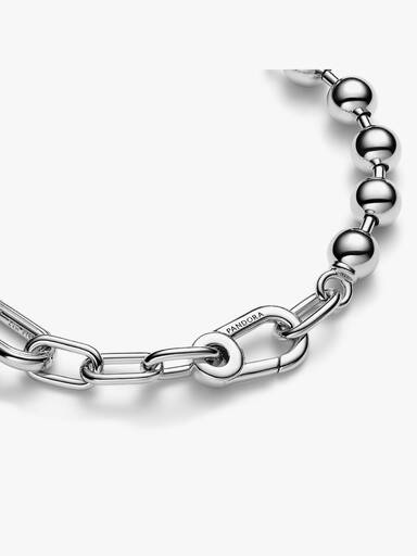 Metal Bead & Link Chain Bracelet