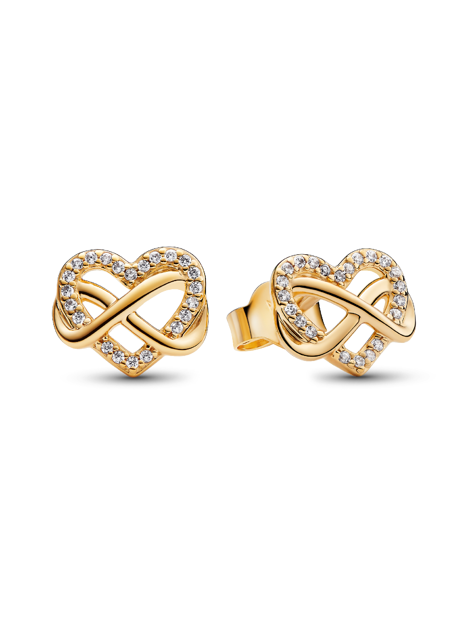 Sparkling Infinity Heart Stud Earrings