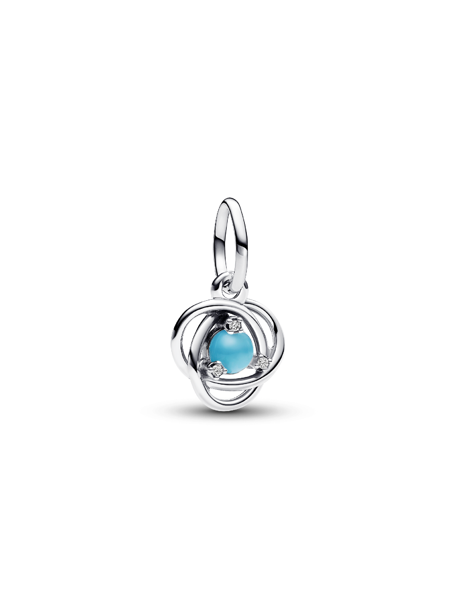 December Birthstone Blue Eternity Circle Dangle Charm