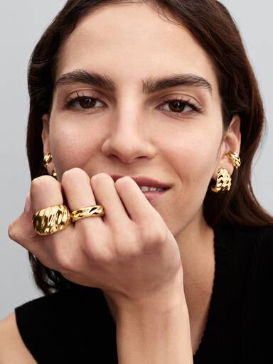 Rippled Wide Band Ring
