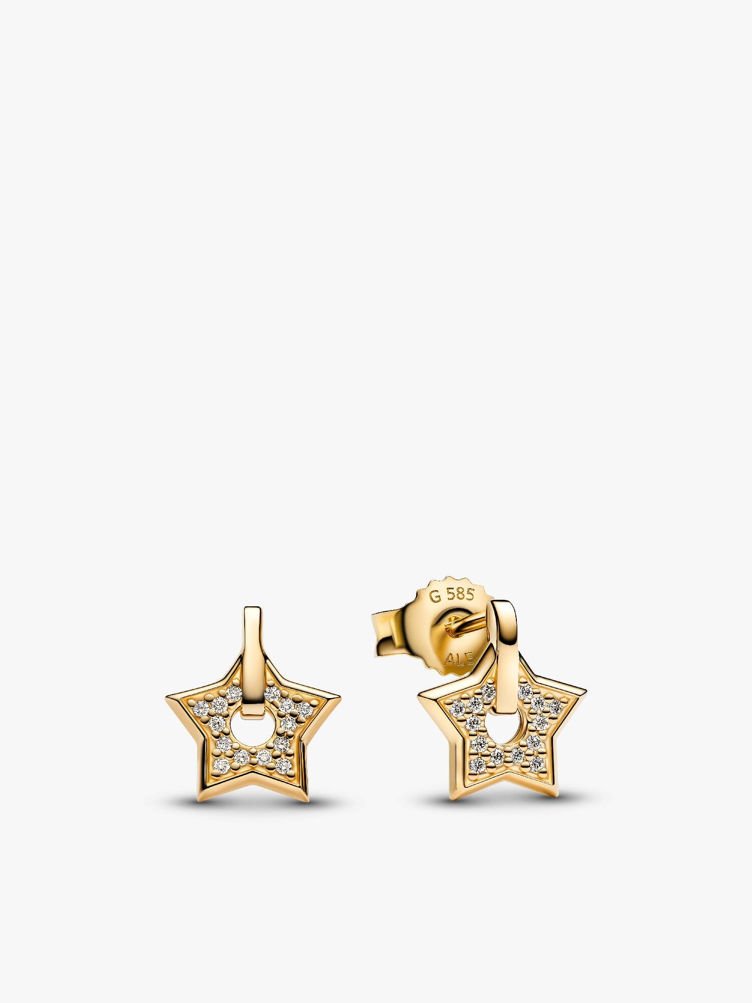 Pandora Talisman 14k Gold Lab-grown Diamond Pavé Star Stud Earrings