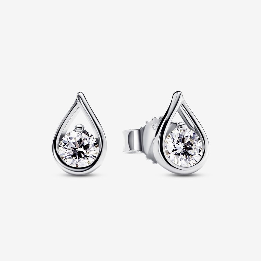 Pandora Infinite Sterling Silver Lab-grown Diamond Earrings image number 0