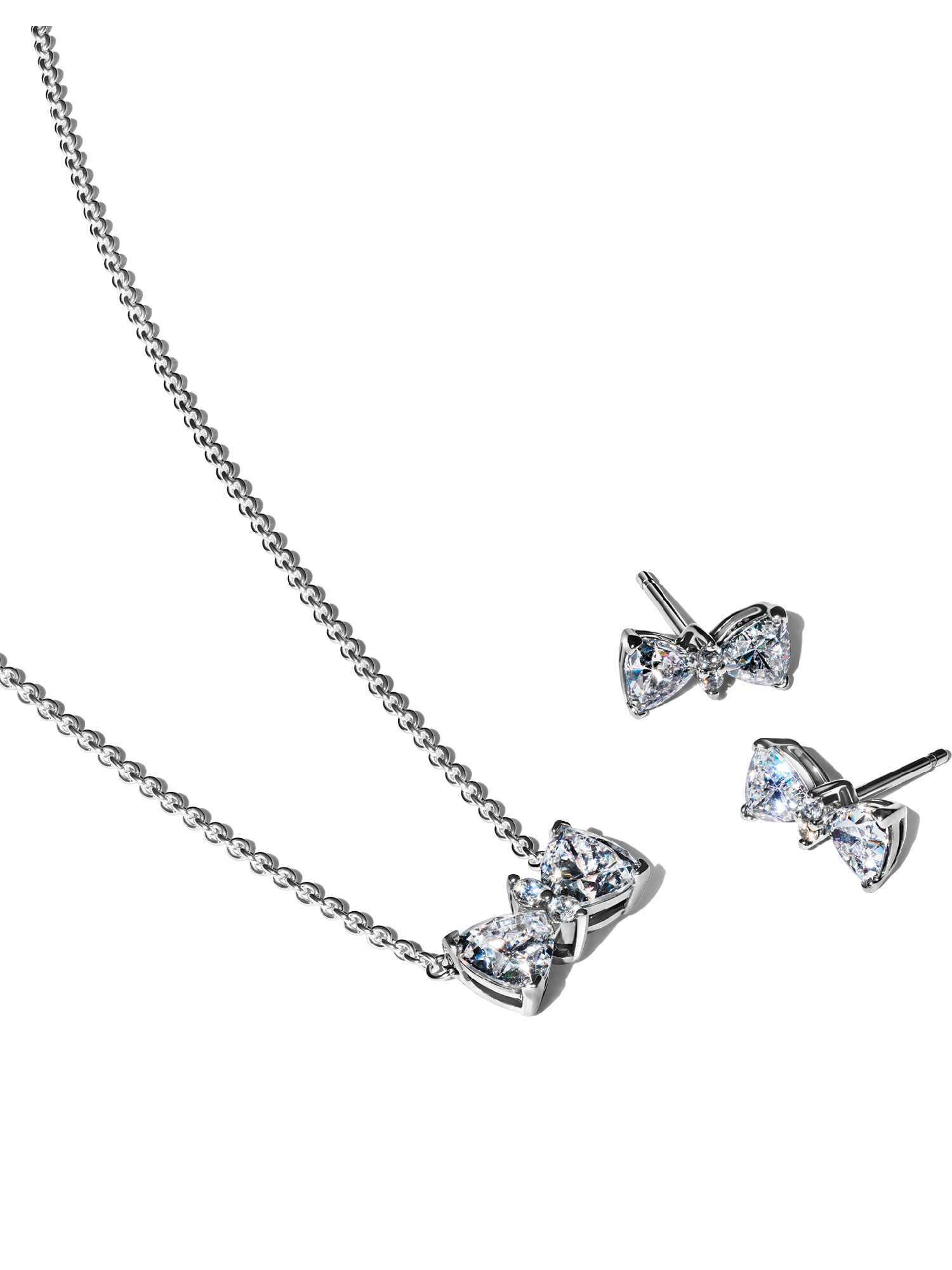 Sparkling Bow Necklace and Earrings Gift Set