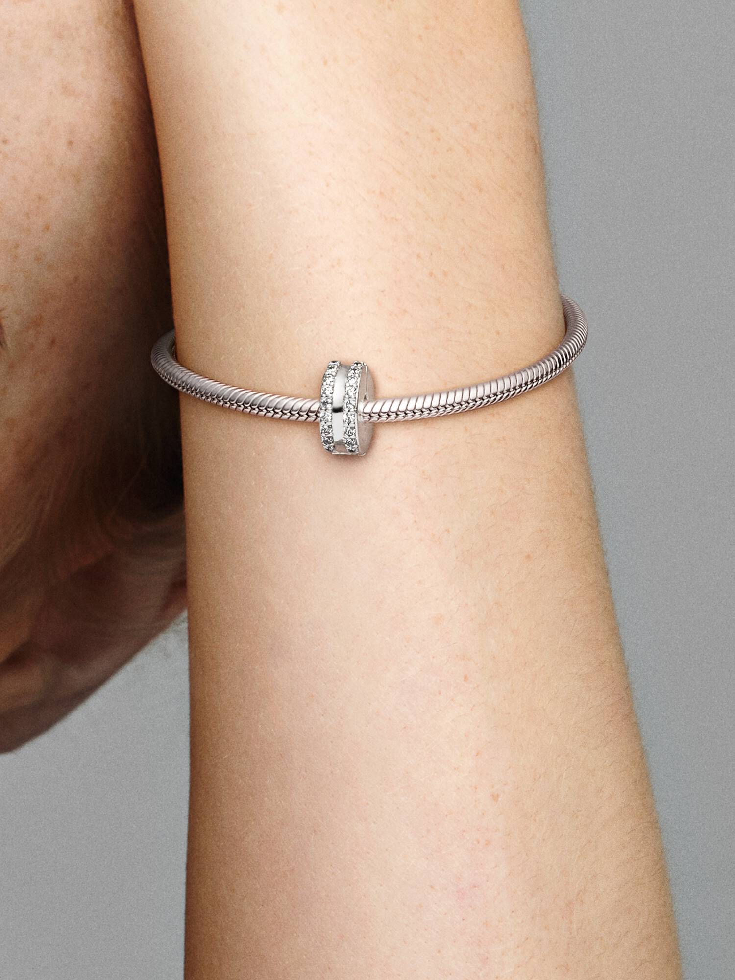 Double Lined Pavé Clip Charm