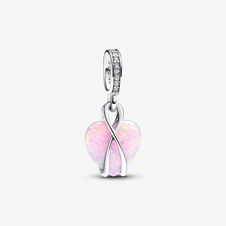 Mum Opalescent Heart Dangle Charm image number 0