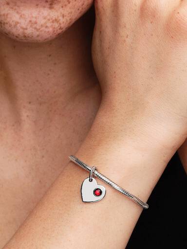 January Heart Dangle Charm