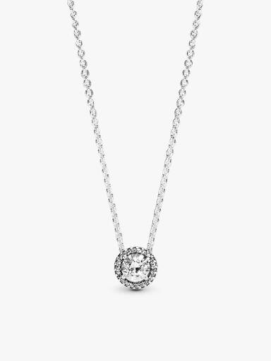 Round Sparkle Halo Necklace and Earrings Gift Set