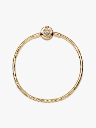 Sparkling Crown O Snake Chain Bracelet